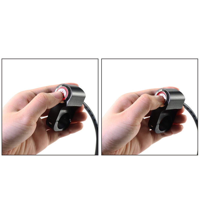 Jeemitery CNC Aluminum Motorcycle Handlebar Switch for 7/8" Bars, 12V 10A ON-Off Switch with Waterproof Rocker & LED Light (Red) for Fog Lights, Horn, Headlight - Image 4